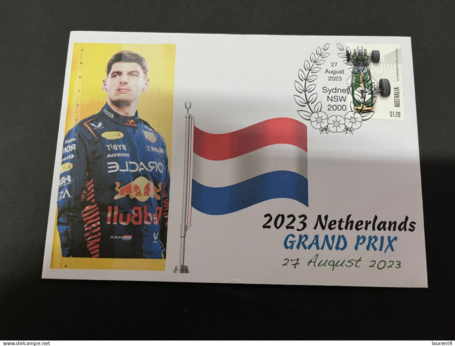 28-8-2023 (3 T 28) Formula One - 2023 Netherlands Grand Prix - Winner Max Verstappen (27 August 2023) OZ Formula I Stamp - Autres & Non Classés