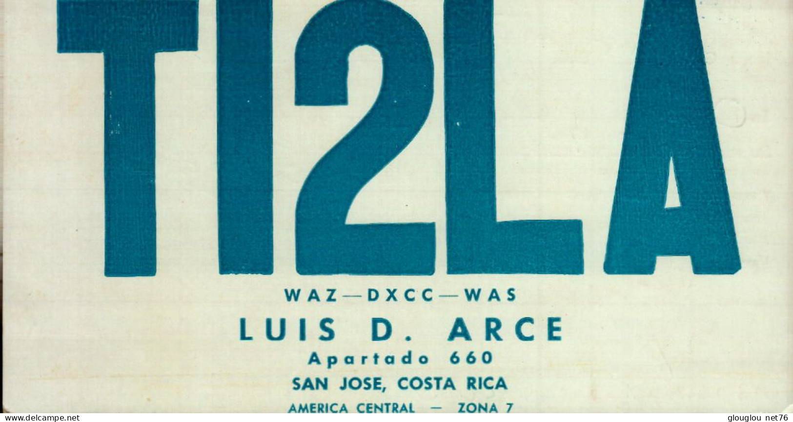 CARTE QSL..SAN ROSE COSTA RICA...TI2LA .1968 - Radio