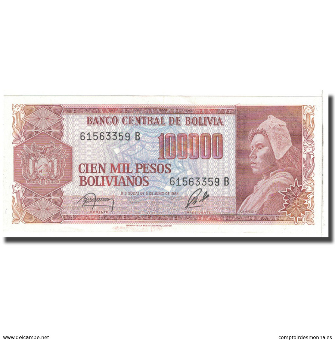 Billet, Bolivie, 100,000 Pesos Bolivianos, 1984, 1984-06-05, KM:171a, NEUF - Bolivia