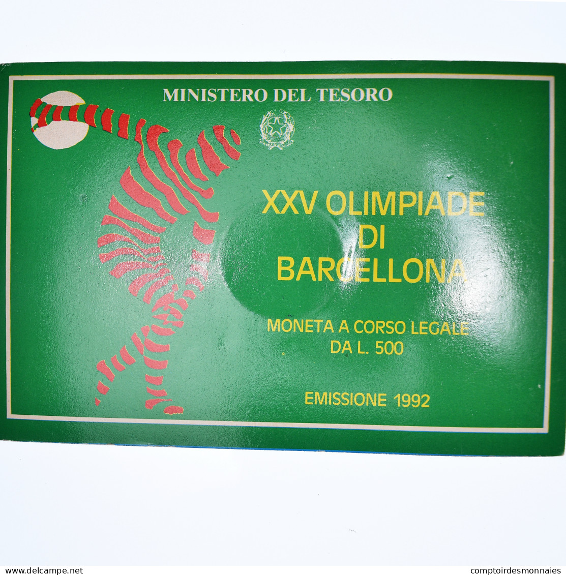 Monnaie, Italie, Summer Olympics 1992, 500 Lire, 1992, Rome, Summer Olympics - Commemorative