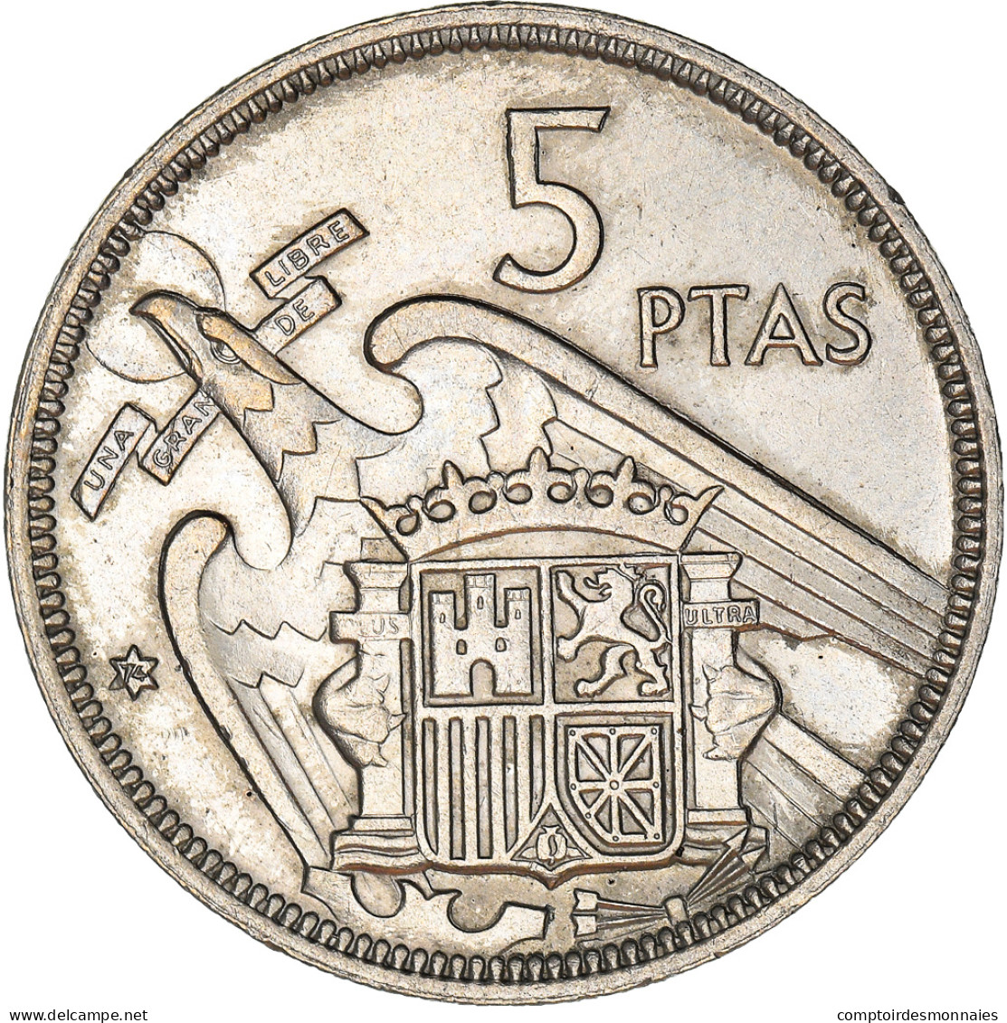 Monnaie, Espagne, Caudillo And Regent, 5 Pesetas, 1974, TTB+, Cupro-nickel - 5 Pesetas