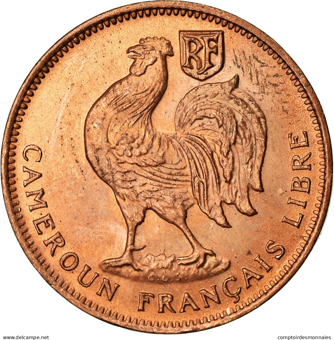 Monnaie, Cameroun, 50 Centimes, 1943, Pretoria, SPL, Bronze, KM:6 - Kameroen