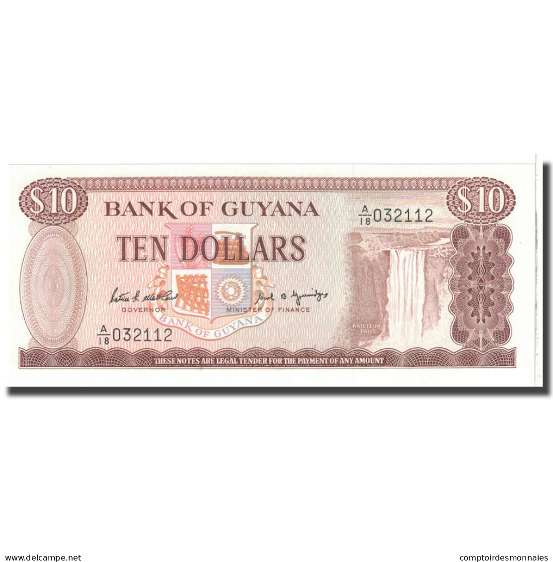 Billet, Guyana, 10 Dollars, 1989, KM:23d, NEUF - Guyana