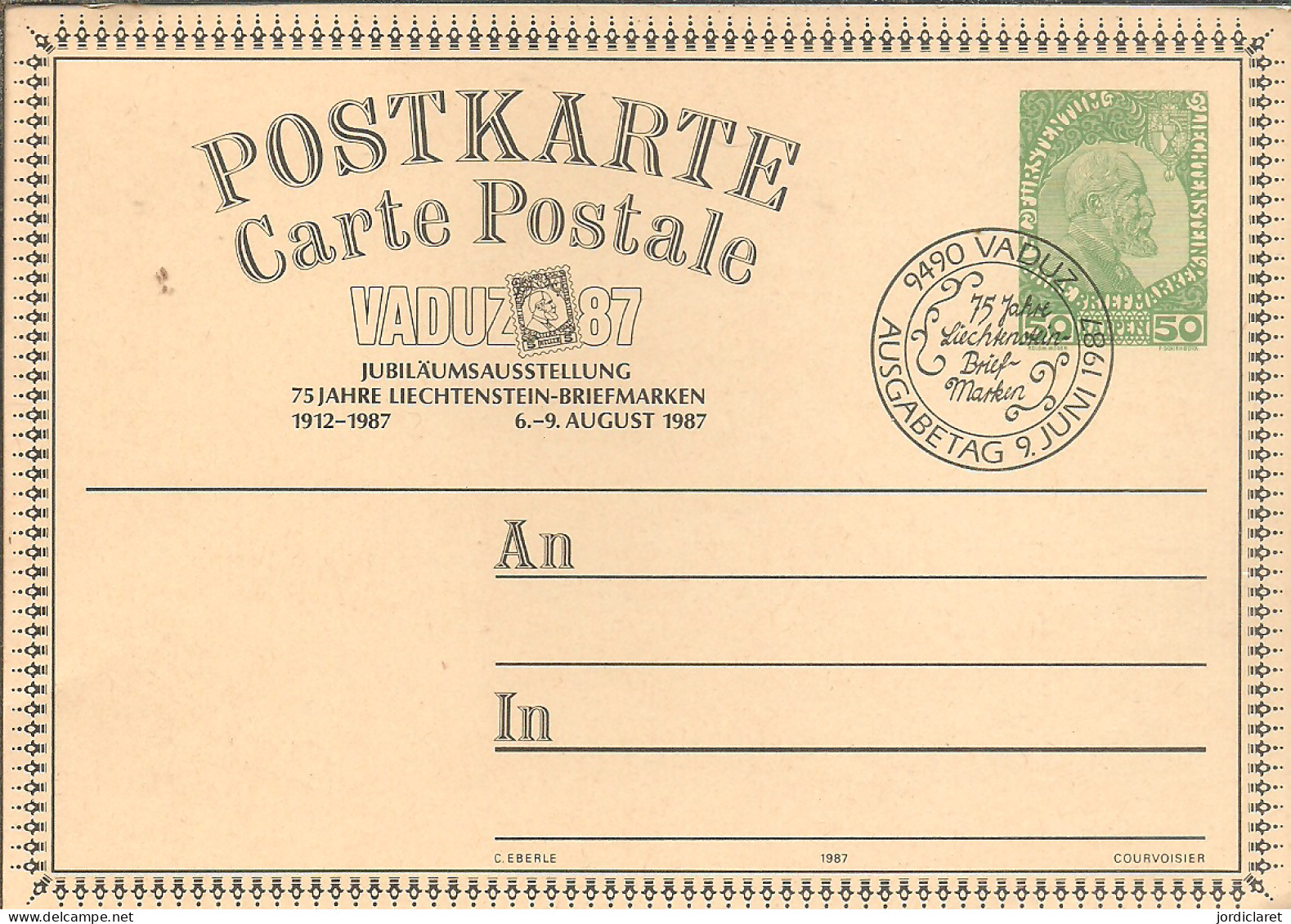 POSTKARTE  1987 - Postwaardestukken