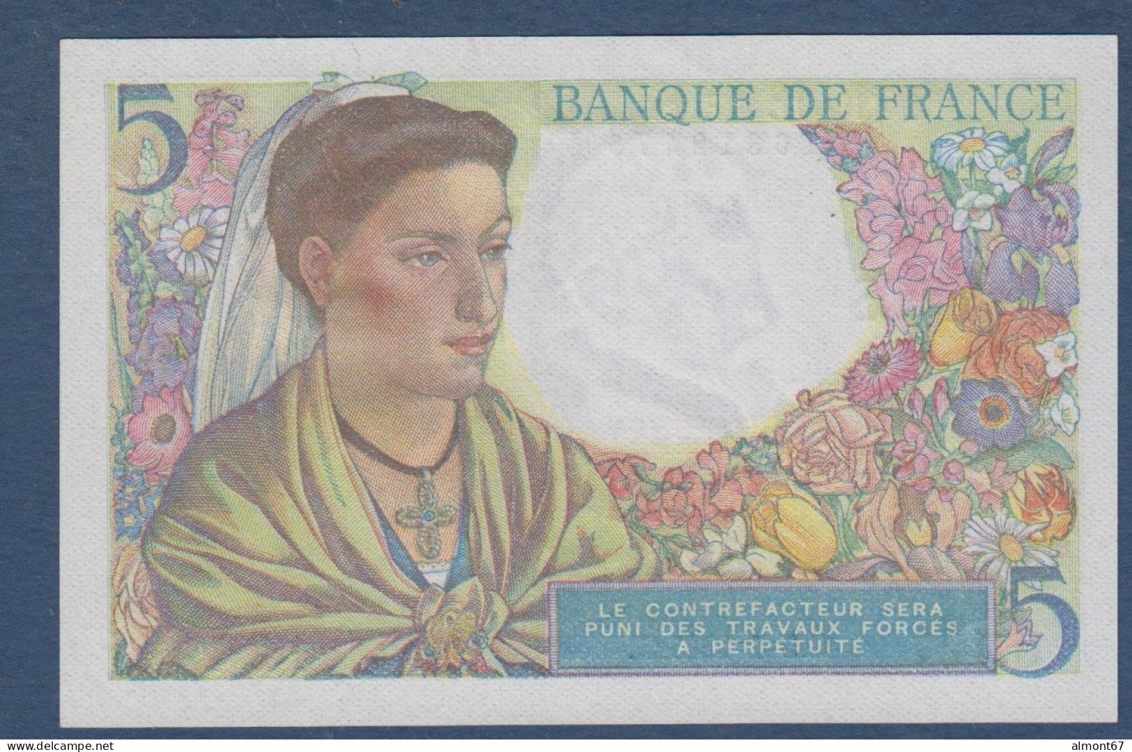 5 Francs  Berger   Du  5 - 4 - 1945 - 5 F 1943-1947 ''Berger''