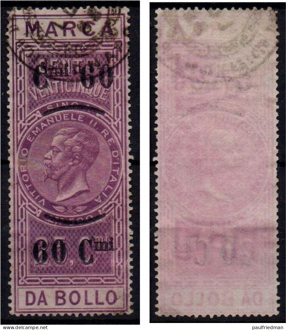 Regno 1866 - Marca Per Cambiali - 60 Su 25 Cent. - Usata - Revenue Stamps