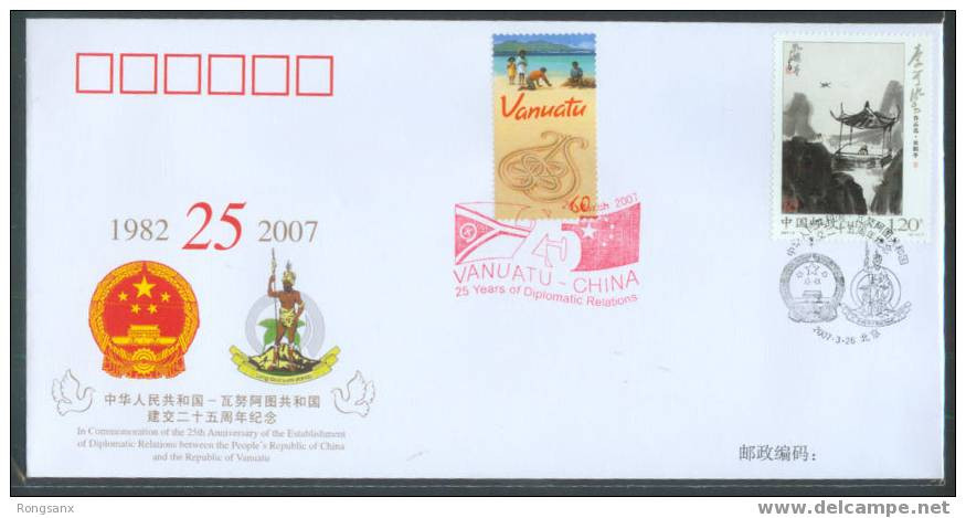 PFTN.WJ(C)-14 CHINA-VANUATU DIPLOMATIC COMM.COVER - Vanuatu (1980-...)