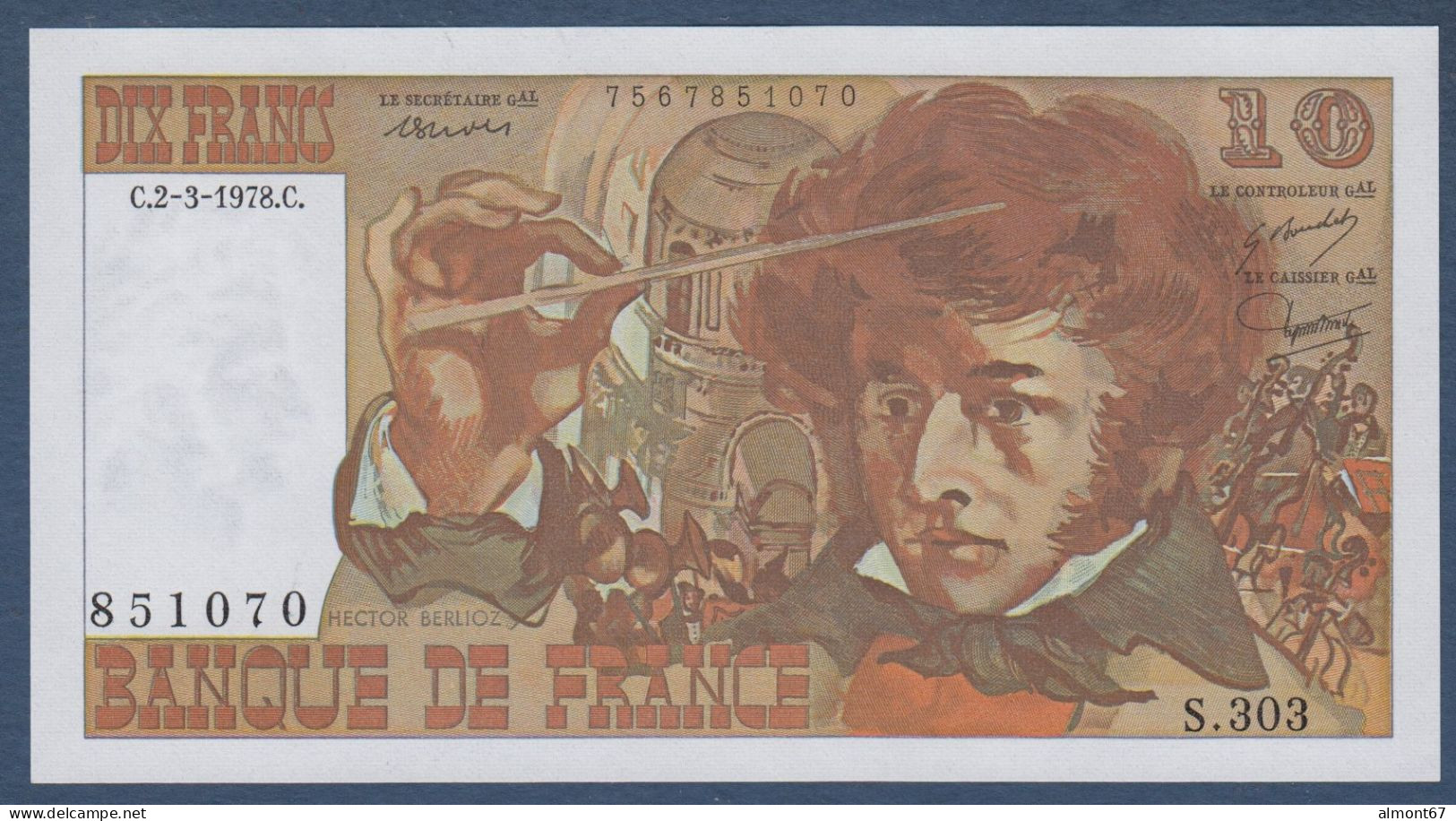 10 Francs  Berlioz  Du  2 - 3 - 1978 - 10 F 1972-1978 ''Berlioz''