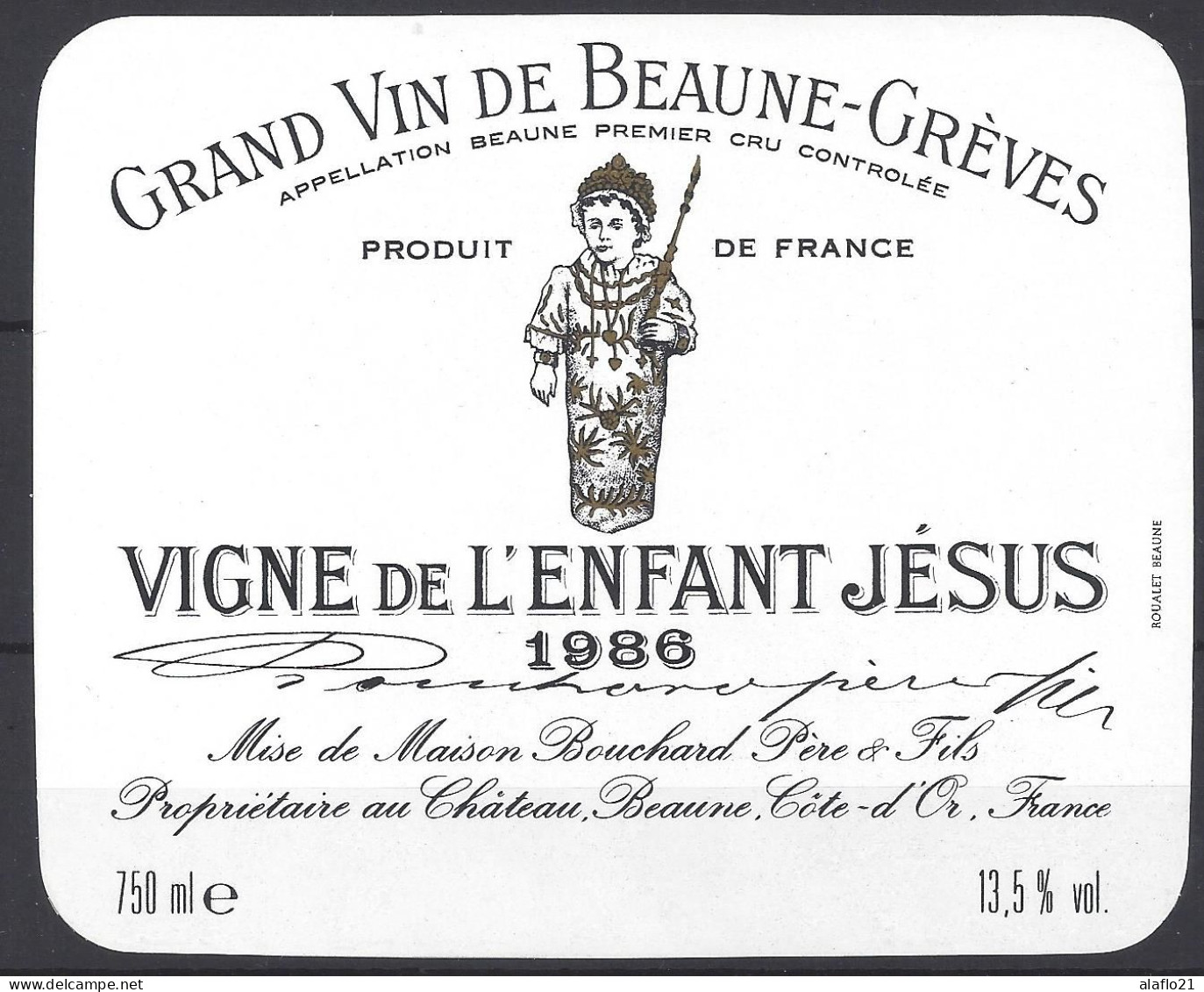 ETIQUETTE BEAUNE-GREVES - VIGNE De L'ENFANT JESUS 1986 - BOUCHARD Père Et Fils - Bourgogne