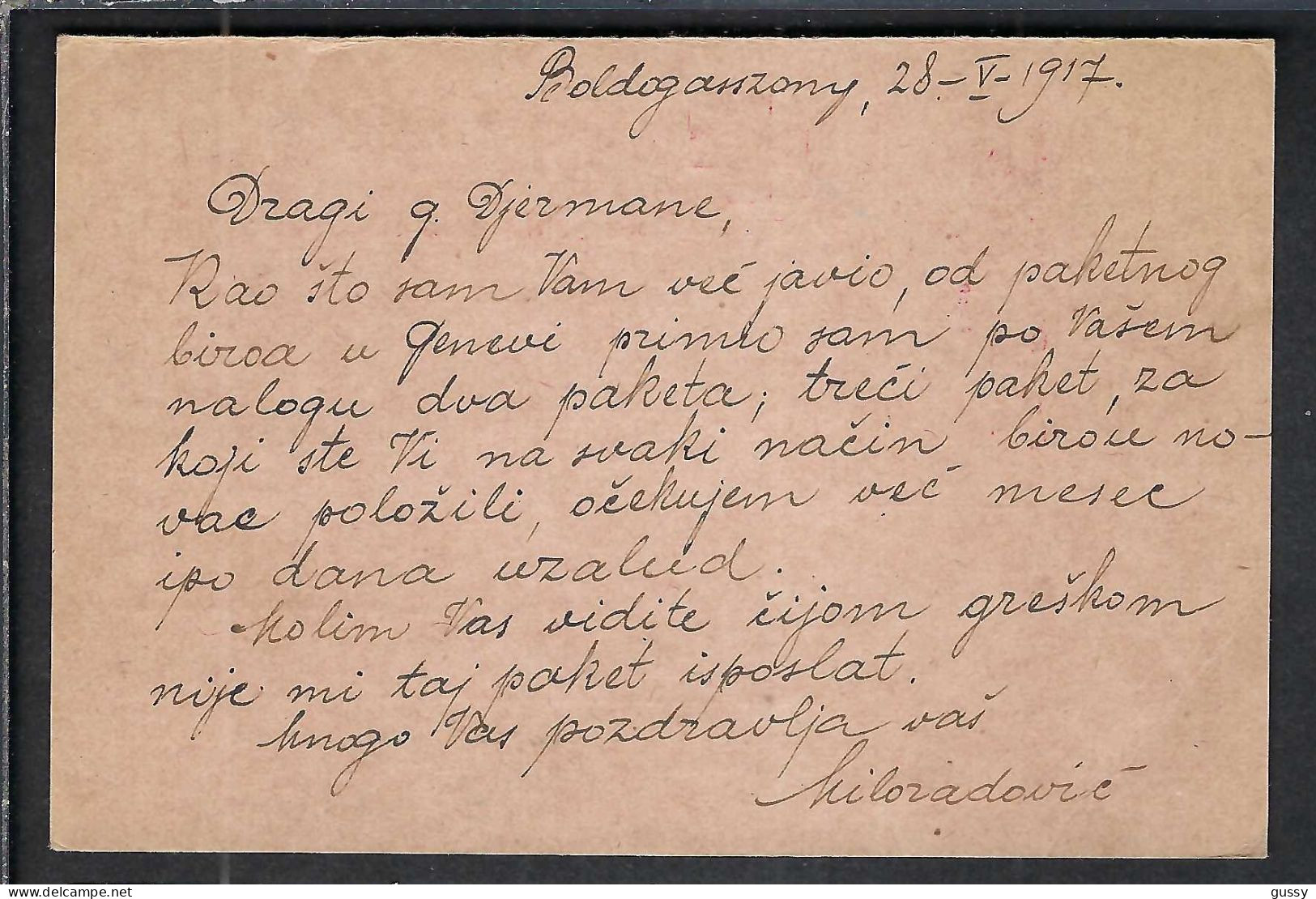 HONGRIE Correspondance Des Prisonniers De Guerre 1914-1918: Prisonnier Serbe En Hongrie - Franchigia