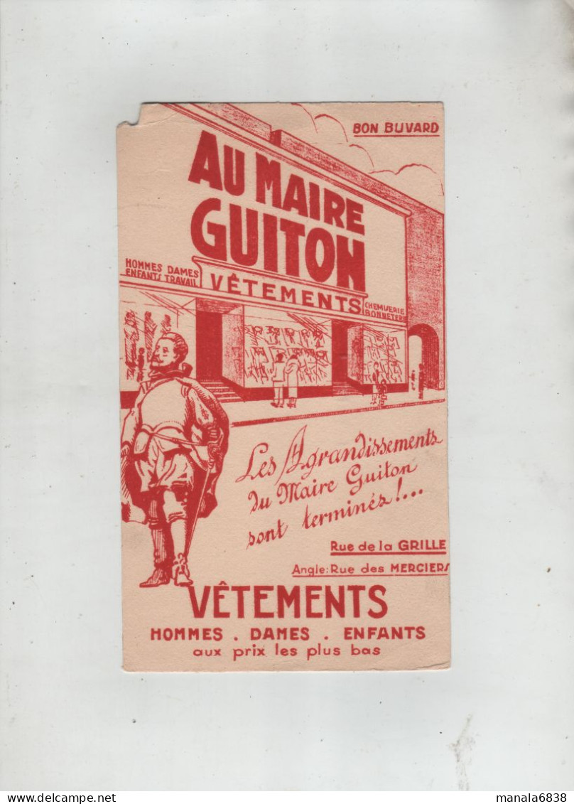 Au Maire Guiton Vêtements Rue De La Grille Angle Rue Des Merciers Ville à Identifier - Kleidung & Textil