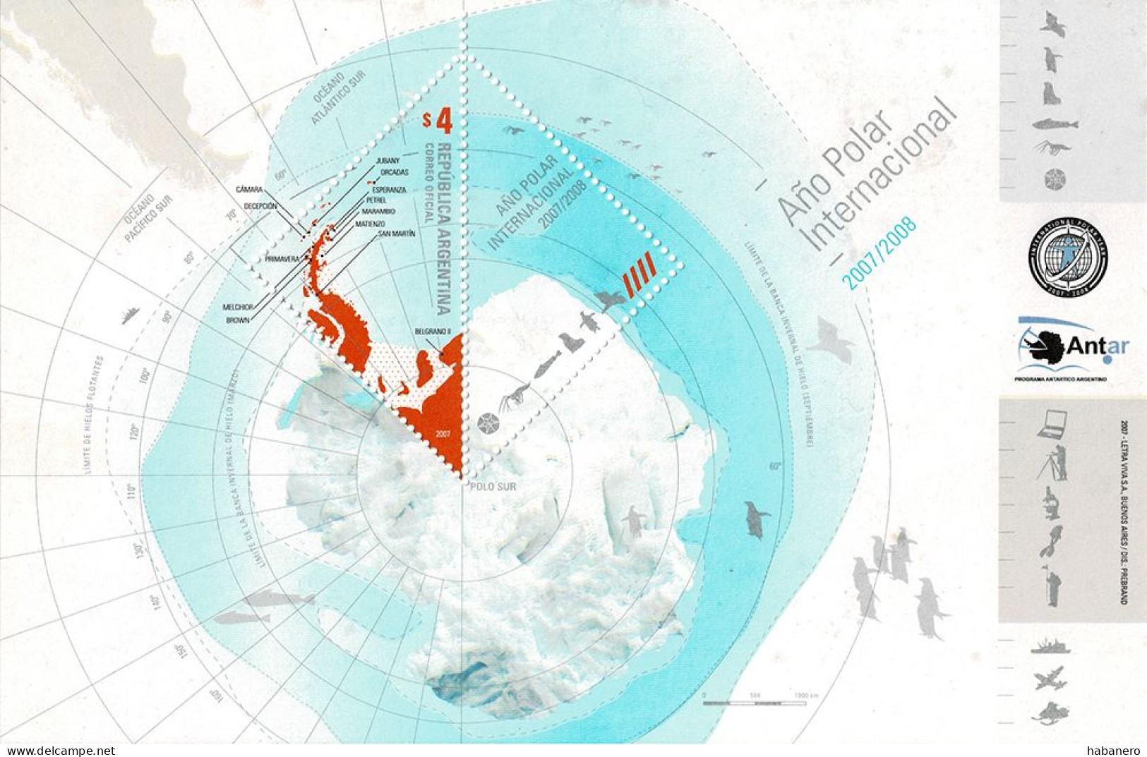 ARGENTINA 2007 Mi BL 94 INTERNATIONAL POLAR YEAR MINT MINIATURE SHEET ** - Internationales Polarjahr