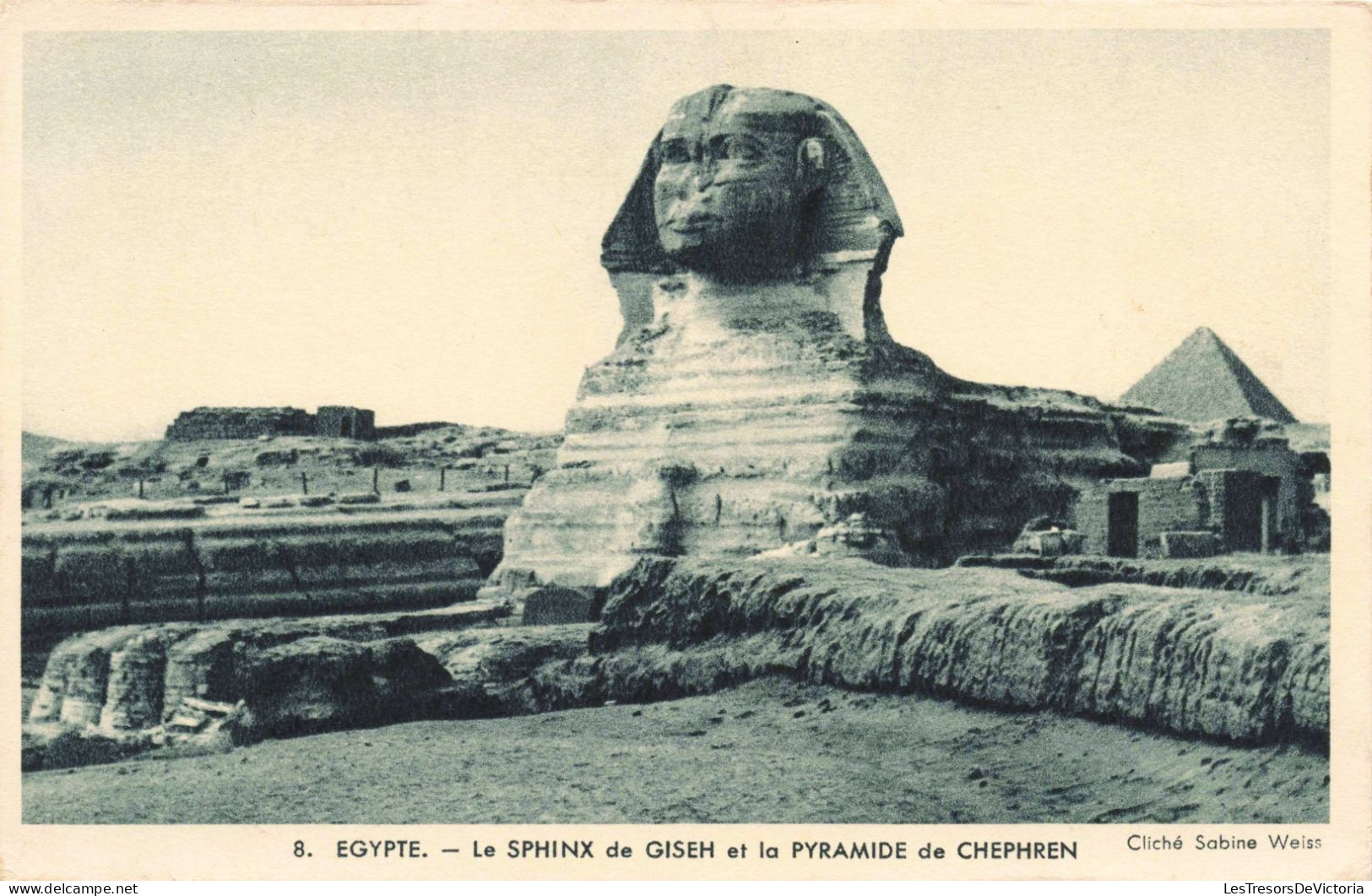 EGYPTE - Le Sphinx De Giseh Et La Pyramide De Chephren - Carte Postale Ancienne - Sphinx