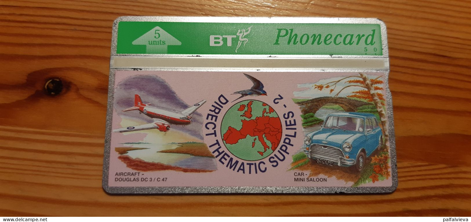 Phonecard United Kingdom, BT 302E - Direct Thematic Supplies 2., Airplane, Car, Mini Morris 500 Ex. - BT Emissions Publicitaires