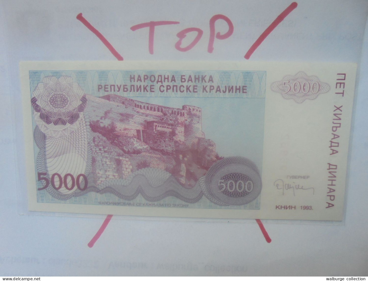 République Serbe (KNIN) 5000 DINARA 1993 Neuf (B.30) - Serbia