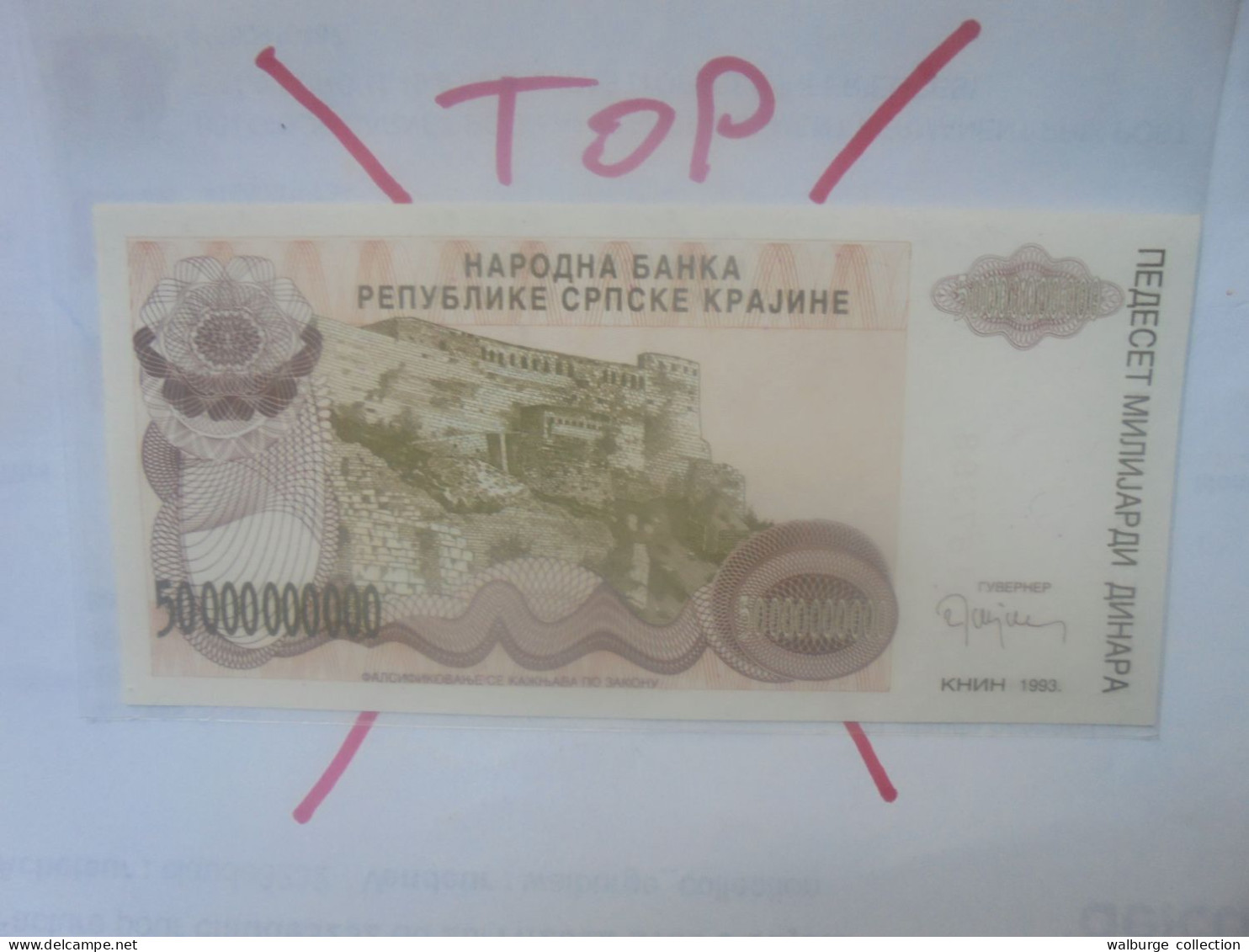 République Serbe (KNIN) 50.000.000.000 DINARA 1993 Neuf (B.30) - Serbien