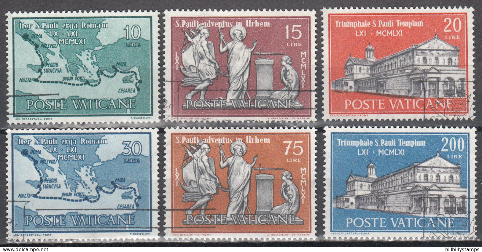 VATICAN   SCOTT NO 304-9    USED   YEAR  1961 - Used Stamps