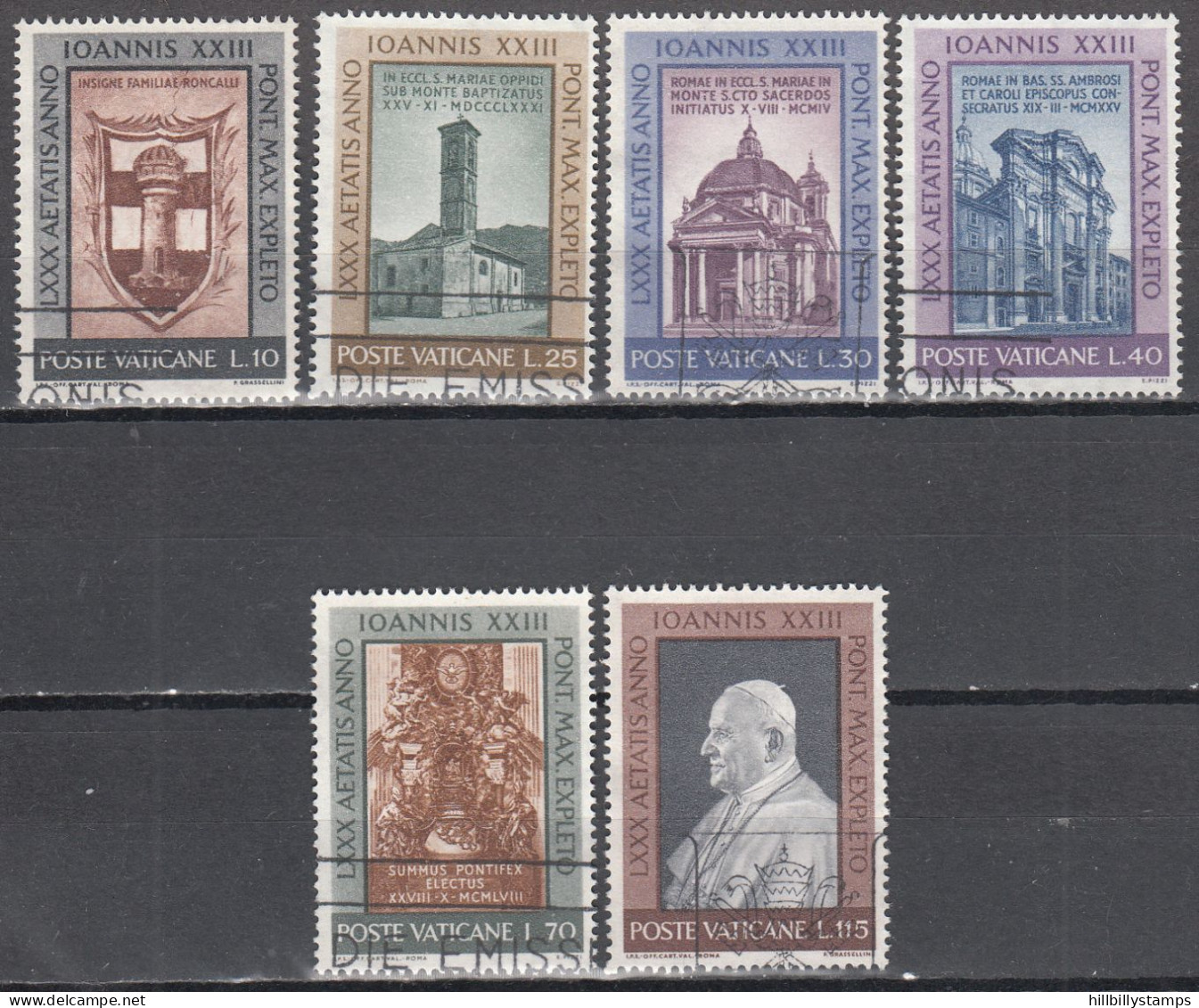 VATICAN   SCOTT NO 317-21    USED   YEAR  1961 - Used Stamps