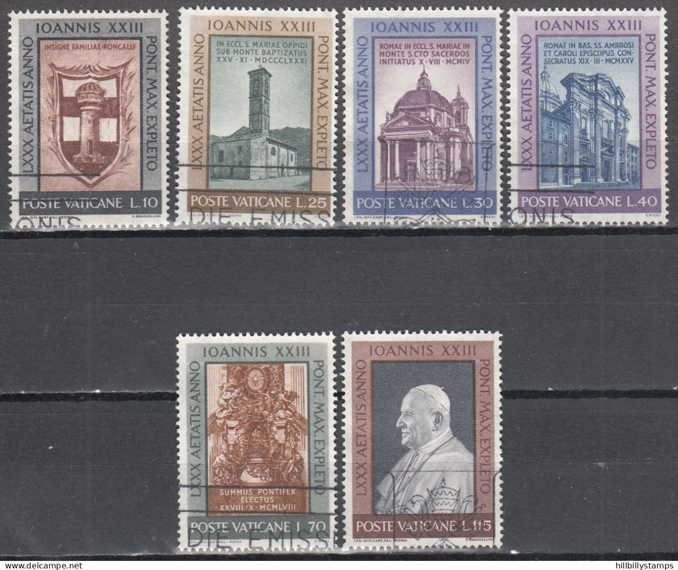 VATICAN   SCOTT NO 317-21    USED   YEAR  1961 - Oblitérés