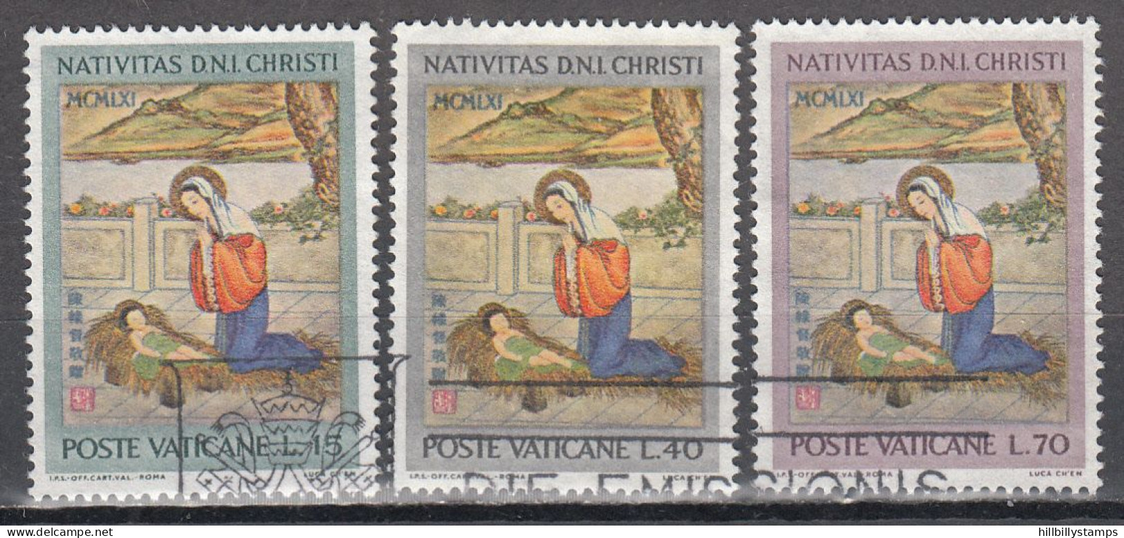 VATICAN   SCOTT NO 323-25    USED   YEAR  1961 - Oblitérés