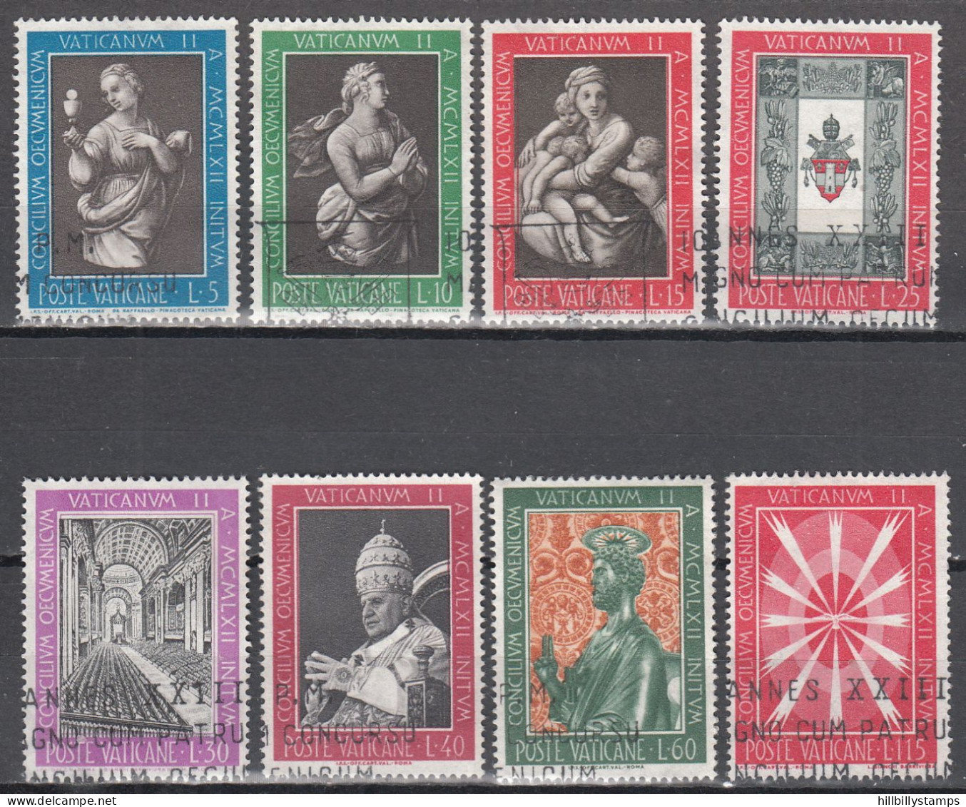 VATICAN   SCOTT NO 345-52  USED   YEAR  1962 - Used Stamps