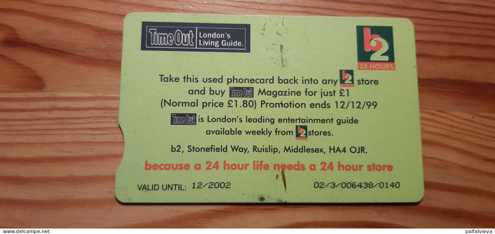 Phonecard United Kingdom, BT - Time Out - BT Werbezwecke