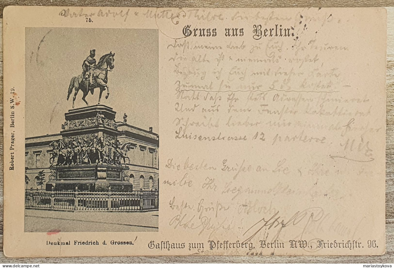 1897. Gruss Aus Berlin. Denkmal Friefrich D. Grossen. - Souvenir De...