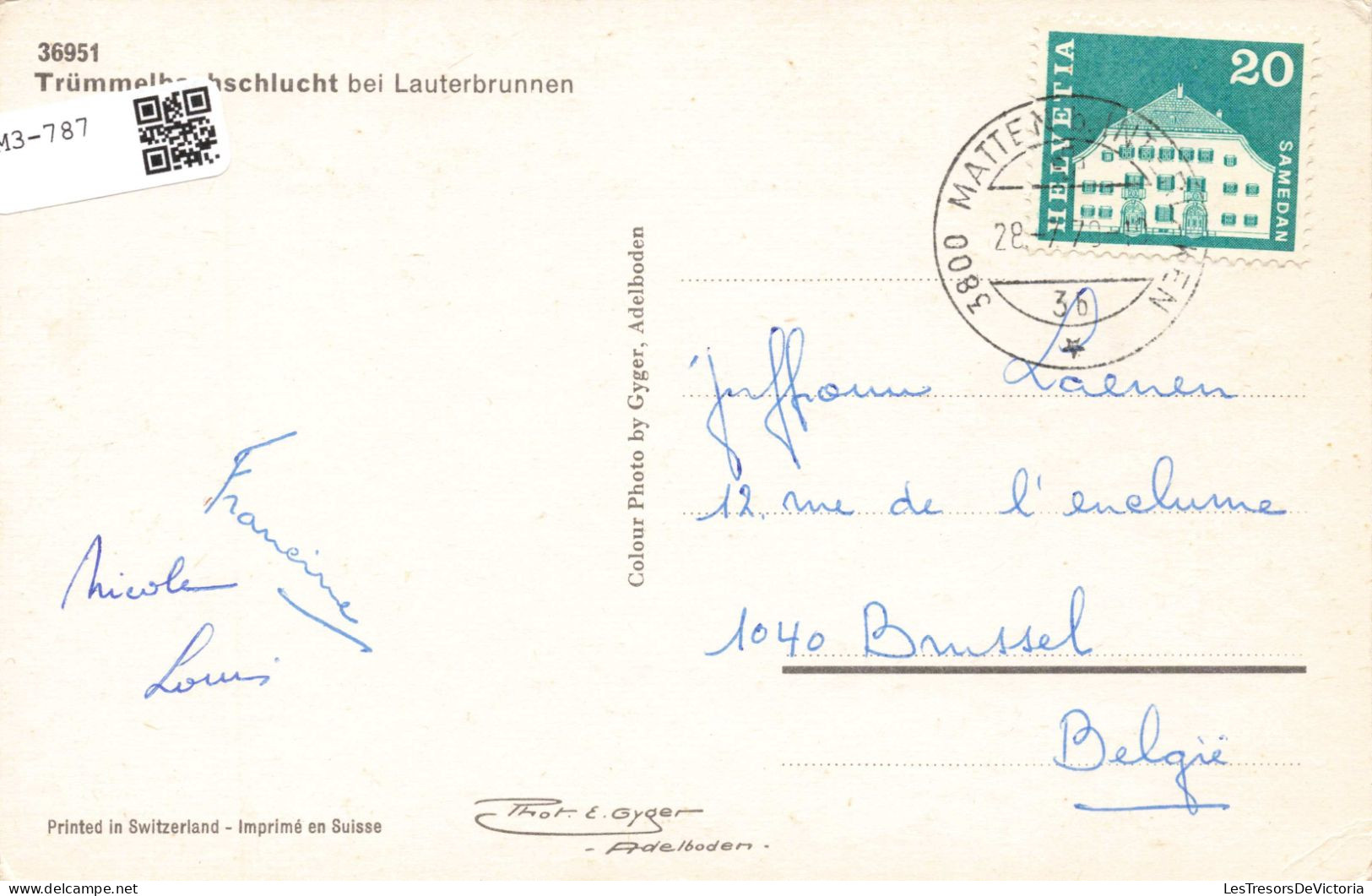 SUISSE - Trümmelbechschlucht Bein Lauterbrunnen -  Carte Postale Ancienne - Lauterbrunnen