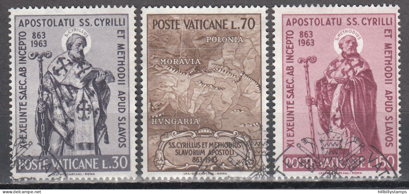 VATICAN   SCOTT NO 369-71  USED   YEAR  1963 - Gebruikt