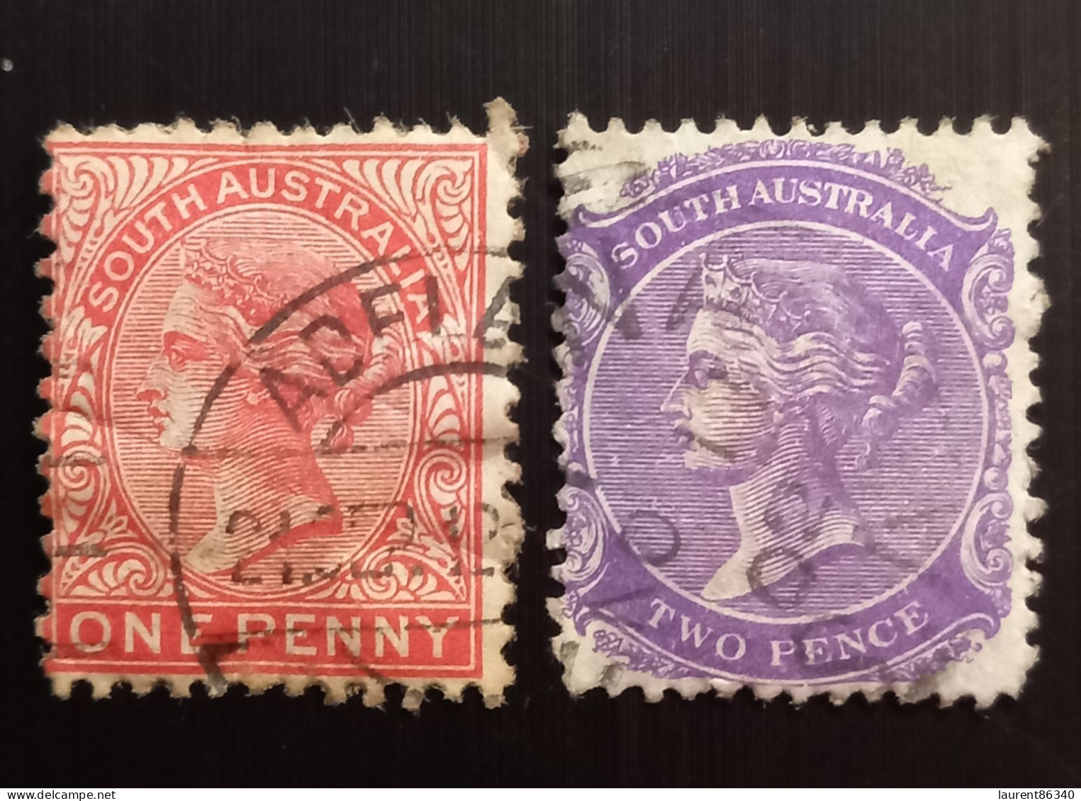 Australie Du Sud 1896 Queen Victoria - Inscription: " POSTAGE & REVENUE" – 2 X1P Oblitérés - Used Stamps