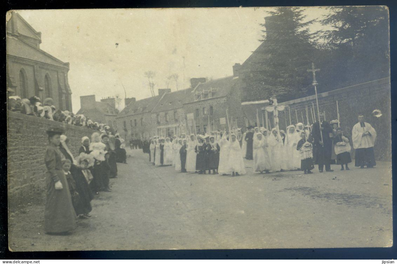 Cpa Carte Photo Du 22 Plélo Procession Communion --- Environs Châtelaudren   JUI23-05 - Châtelaudren