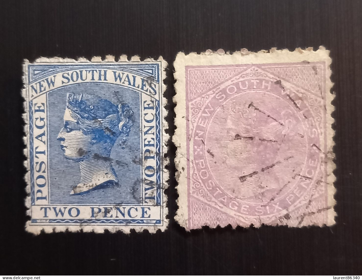 Australie Du Sud 1871 Queen Victoria - Different Watermark – Set 2 Stamps Oblitérés - Oblitérés