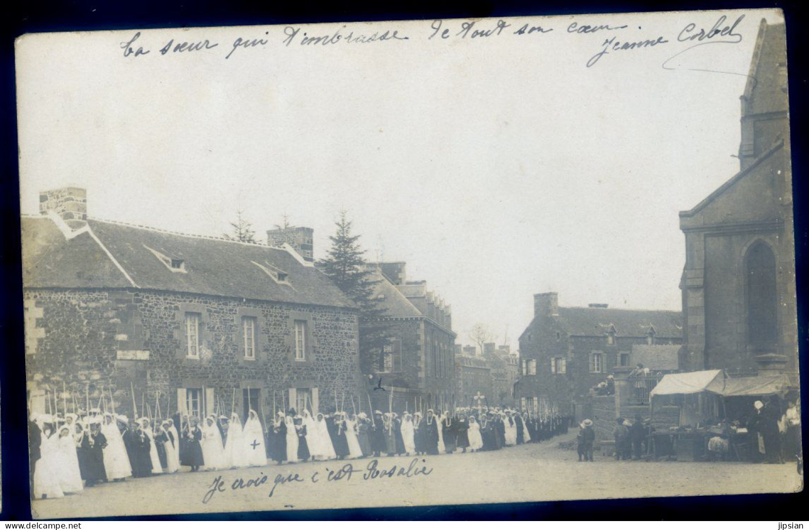 Cpa Carte Photo Du 22 Plélo Procession Communion --- Environs Châtelaudren   JUI23-05 - Châtelaudren