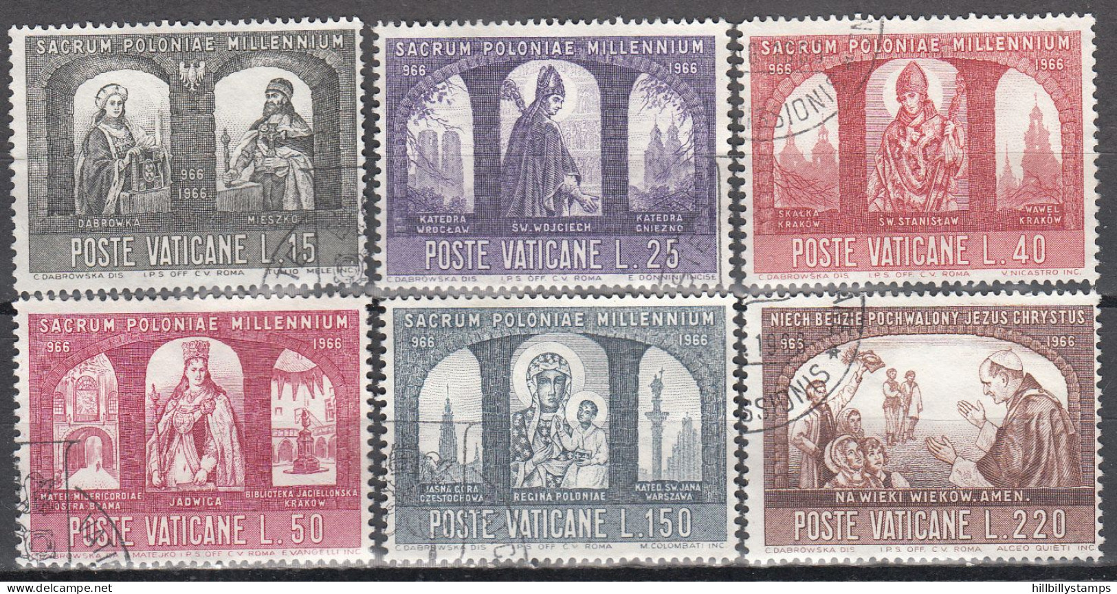 VATICAN   SCOTT NO 433-38   USED   YEAR  1966 - Used Stamps