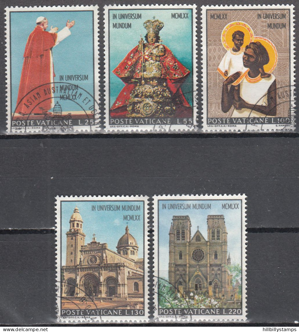 VATICAN   SCOTT NO 495-99   USED   YEAR  1970 - Usados