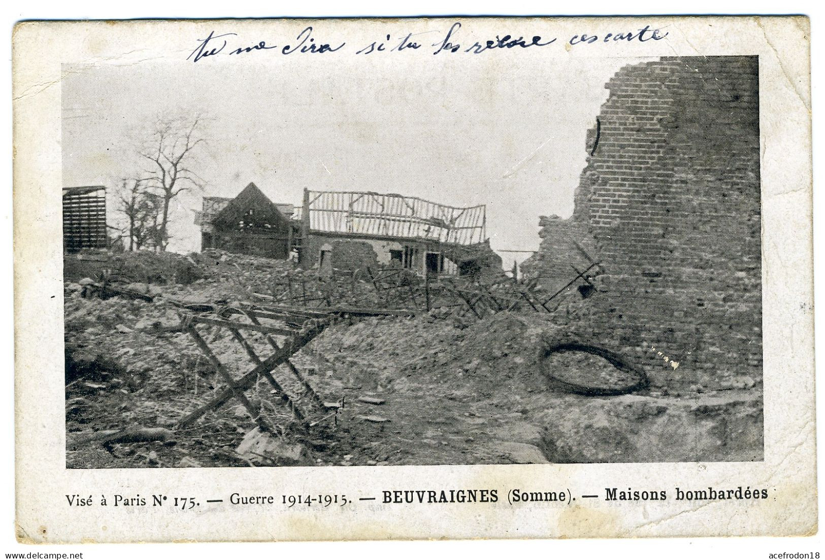 80 - Beuvraignes - Maisons Bombardées - Beuvraignes