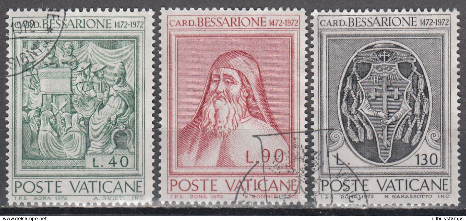 VATICAN   SCOTT NO 528-30   USED   YEAR  1972 - Gebraucht