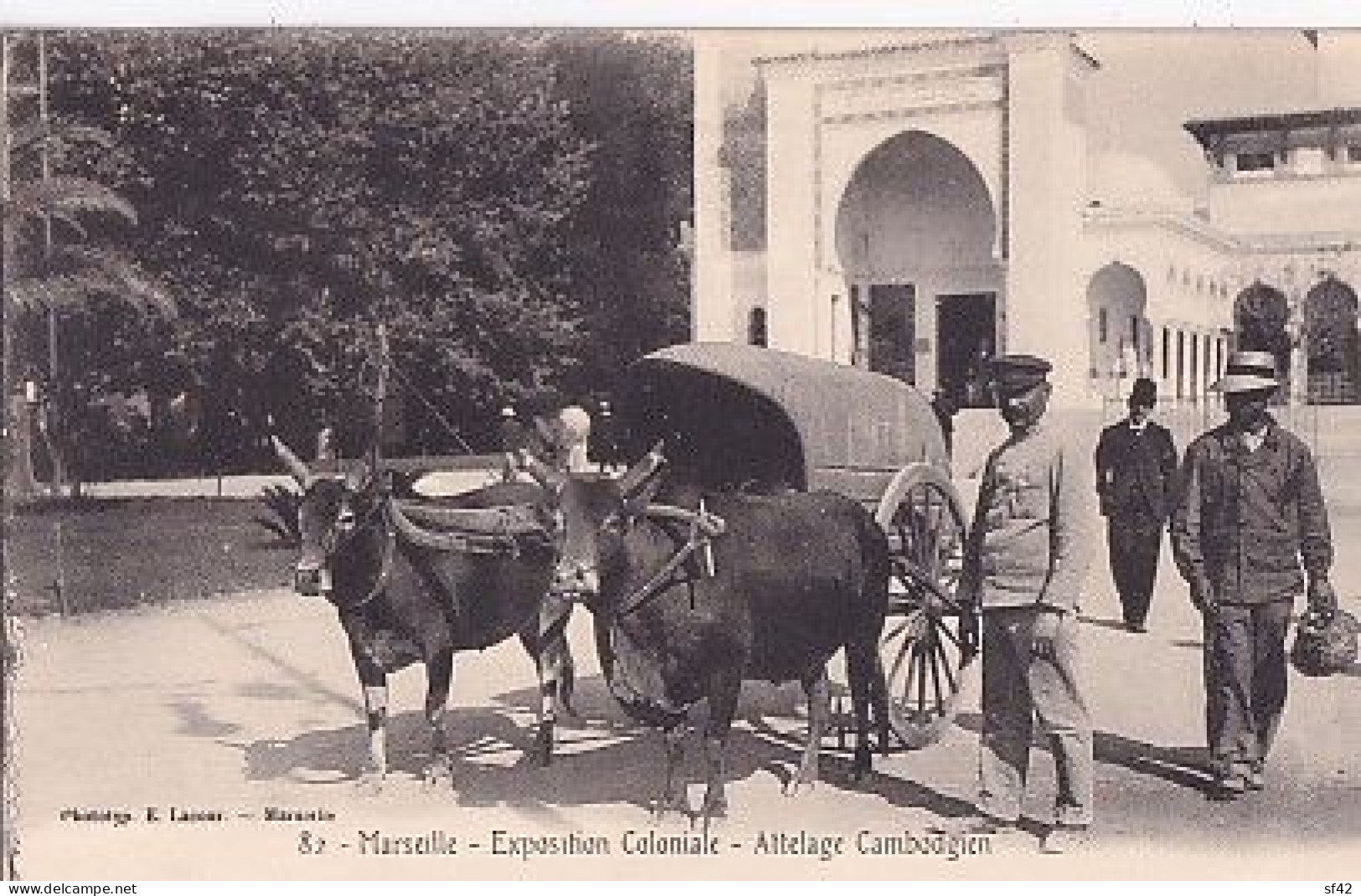 MARSEILLE EXPO              ATTELAGE CAMBODGIEN      ZEBUS - Cambodge