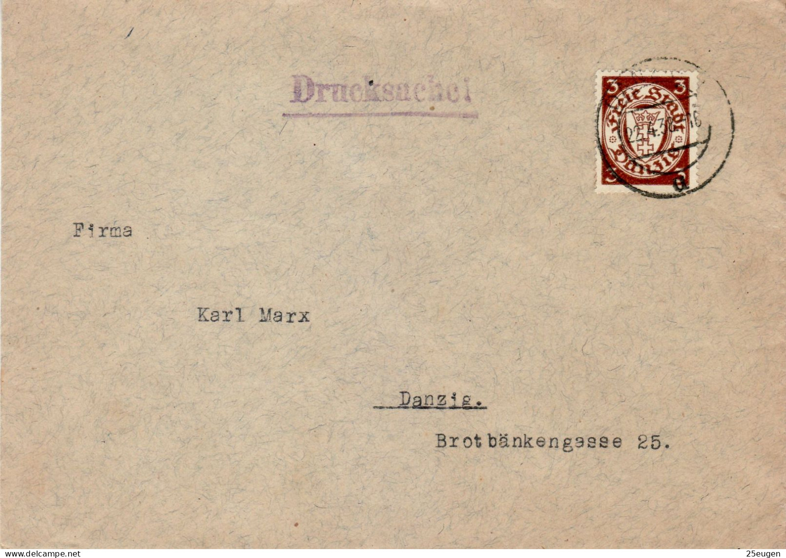 DANZIG 1938  LETTER SENT FROM DANZIG - Covers & Documents