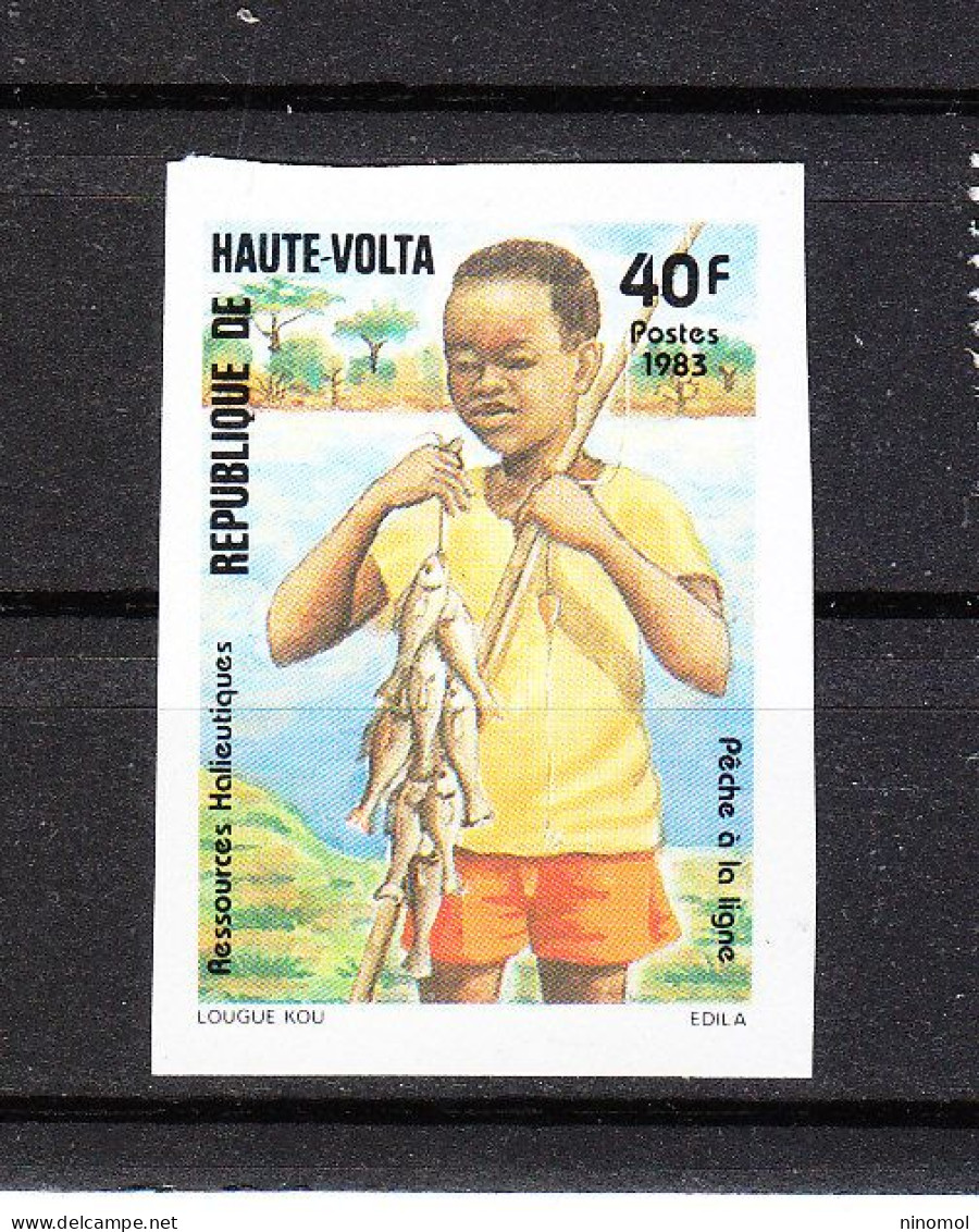 Alto Volta  Haute Volta   - 1983. Ragazzo Con Pesci. Boy With Fish. RARE MNH Imperf - Alimentation