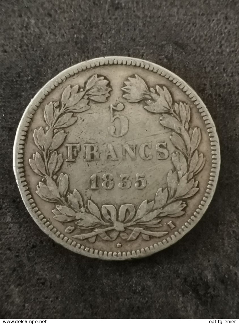 5 FRANCS ARGENT 1835 I LIMOGES 597194 EX. LOUIS PHILIPPE I DOMARD 2ème RETOUCHE FRANCE / SILVER - 5 Francs