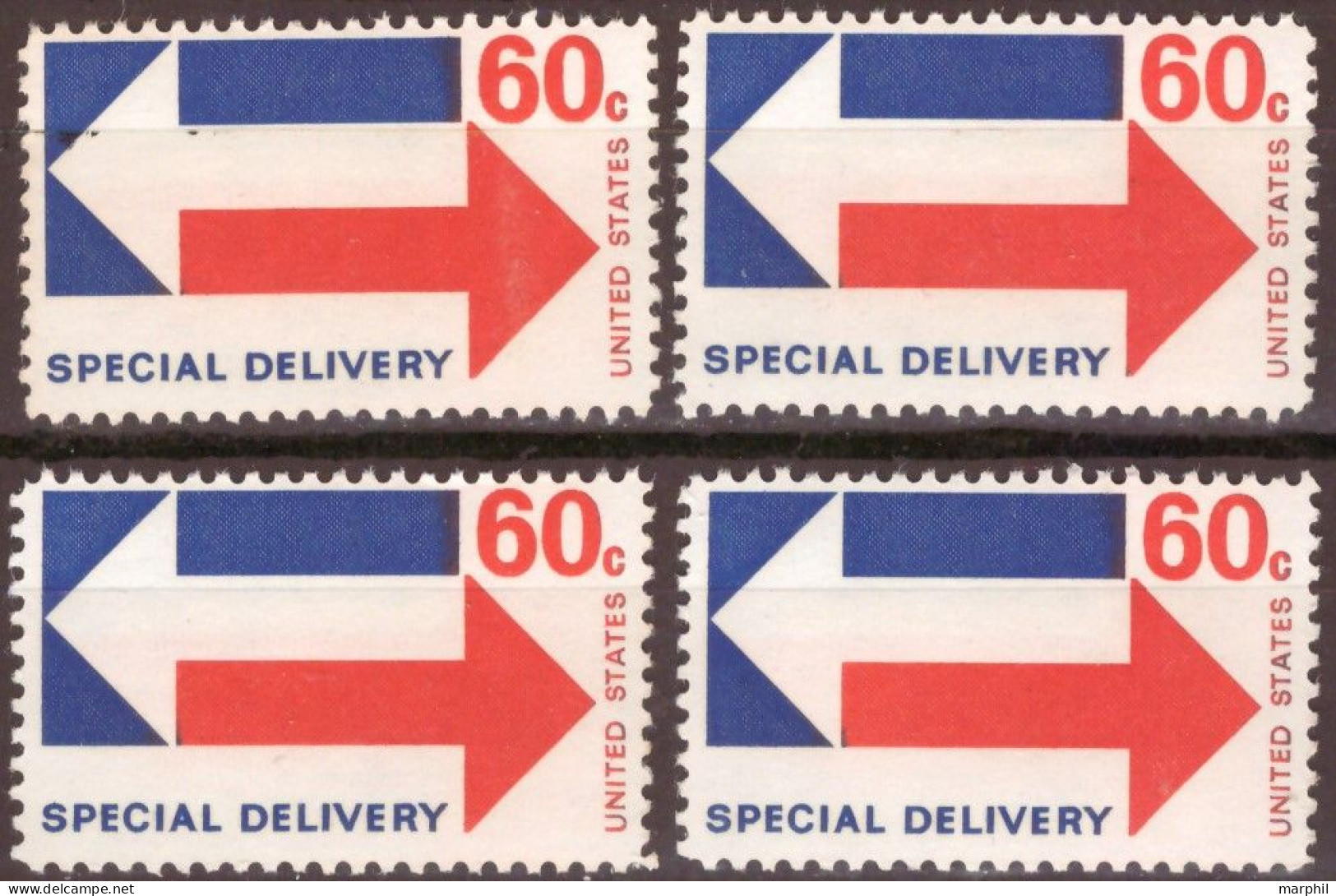 Stati Uniti Special Delivery Espressi 1969 UnN°E23 60c. P.11 4v. MNH/** - 1b. 1918-1940 Ungebraucht