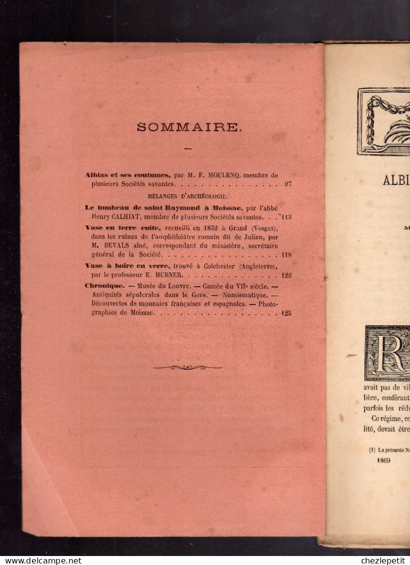 1869 Albias Et Ses Coutumes Tombeau De Saint Raymond à Moissac - Languedoc-Roussillon