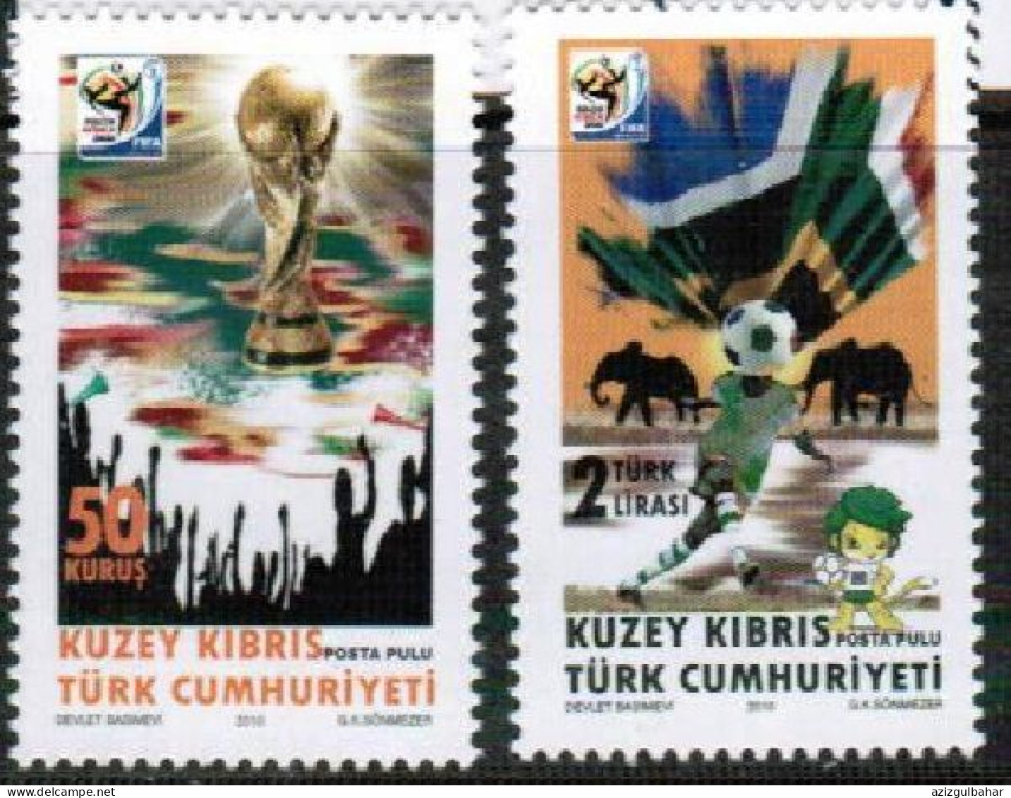 2010 - FOOTBALL - FIFA - SOUTH AFRICA - TURKISH CYPRIOT STAMPS - STAMPS - UMM - 2010 – África Del Sur