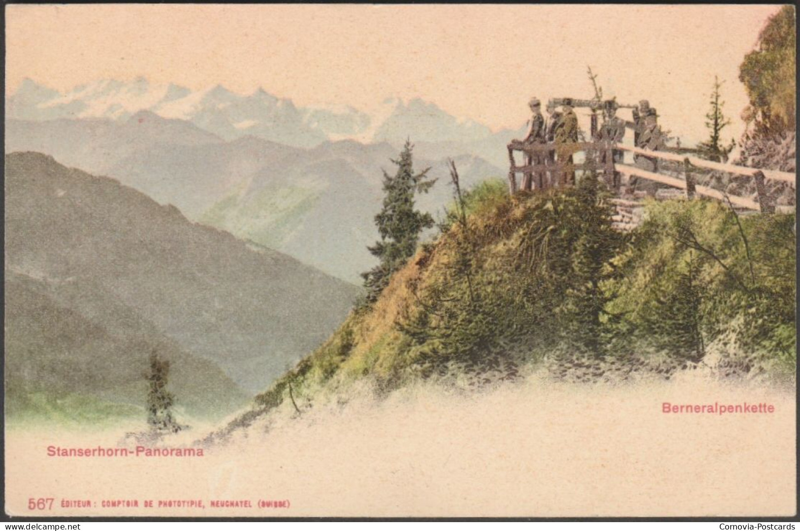 Panorama, Stanserhorn, Berneralpenkette, 1903 - Comptoir De Phototypie AK - Stans