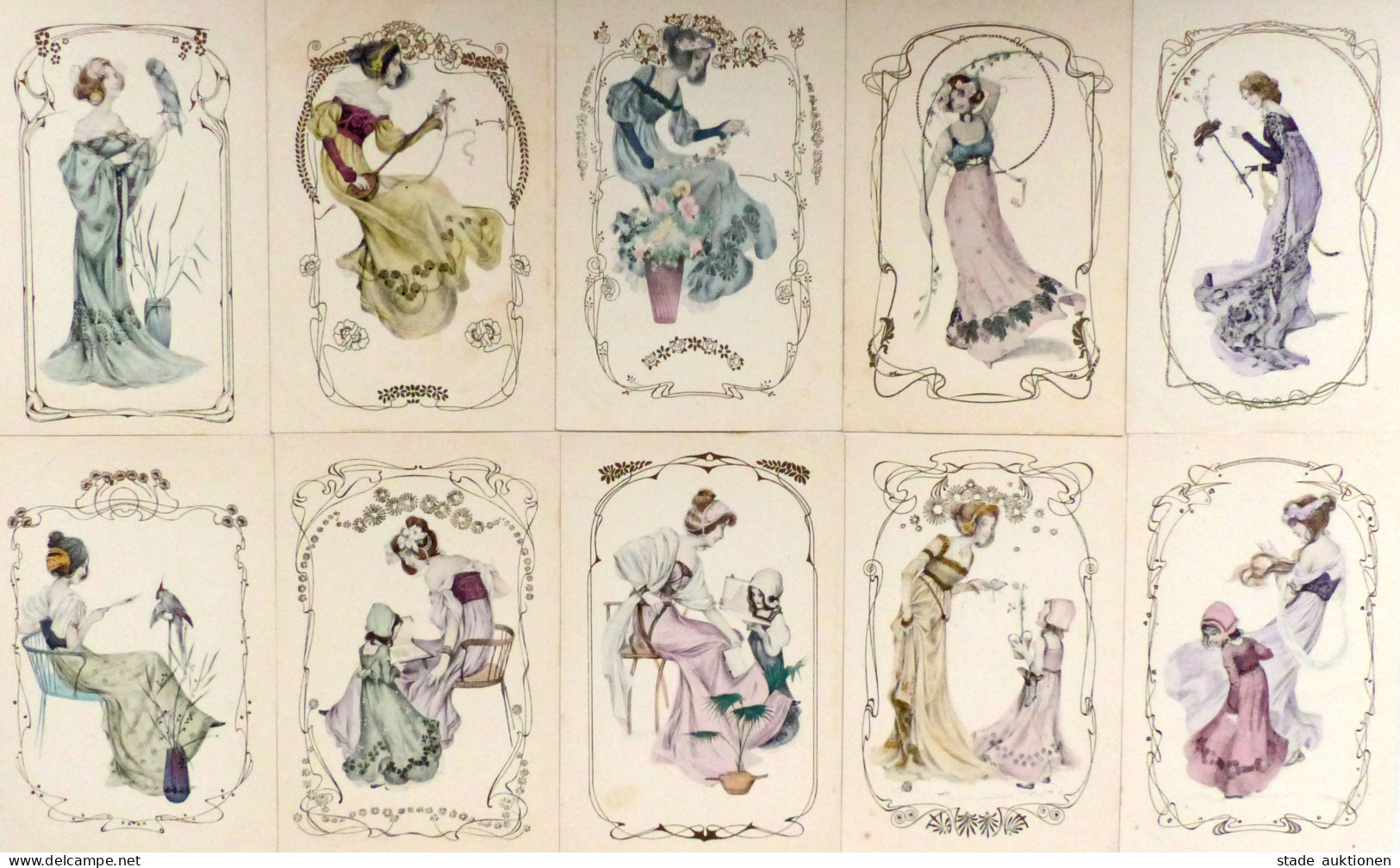 Jugendstil Verlag M. Munk Serie 128 Lot Mit 10 Künstlerkarten I-II Art Nouveau - Non Classés