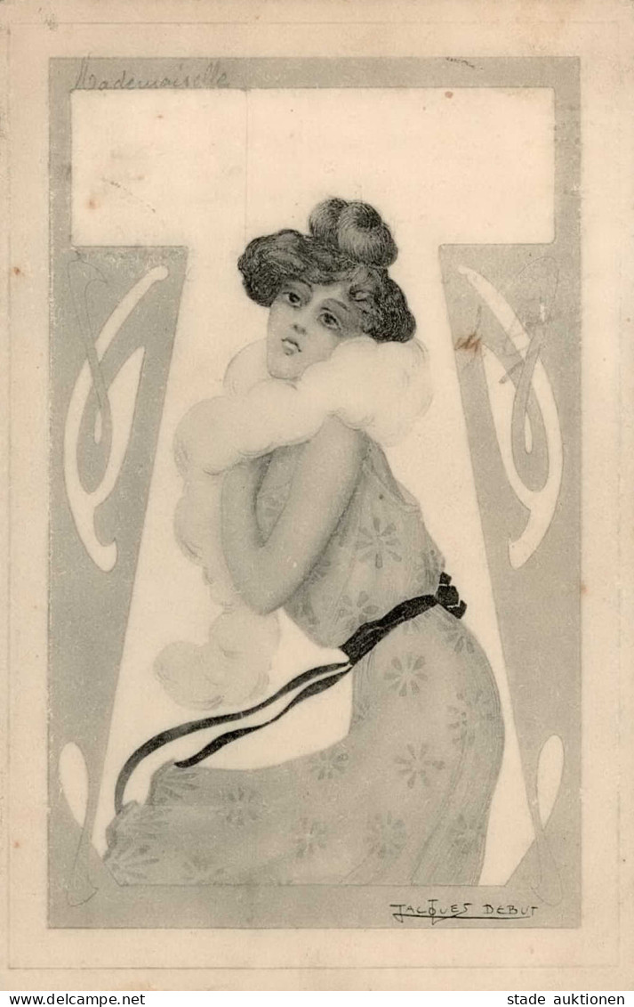 Jugendstil Frau Posierende Debut, Jacques Künstlerkarte 1903 I-II (VS/RS Fleckig) Art Nouveau - Ohne Zuordnung