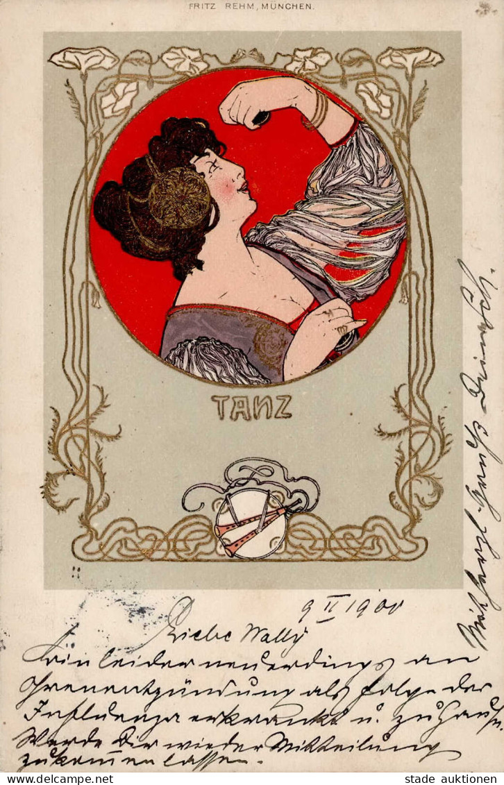 Jugendstil Prägekarte Tanz I-II Art Nouveau - Sin Clasificación