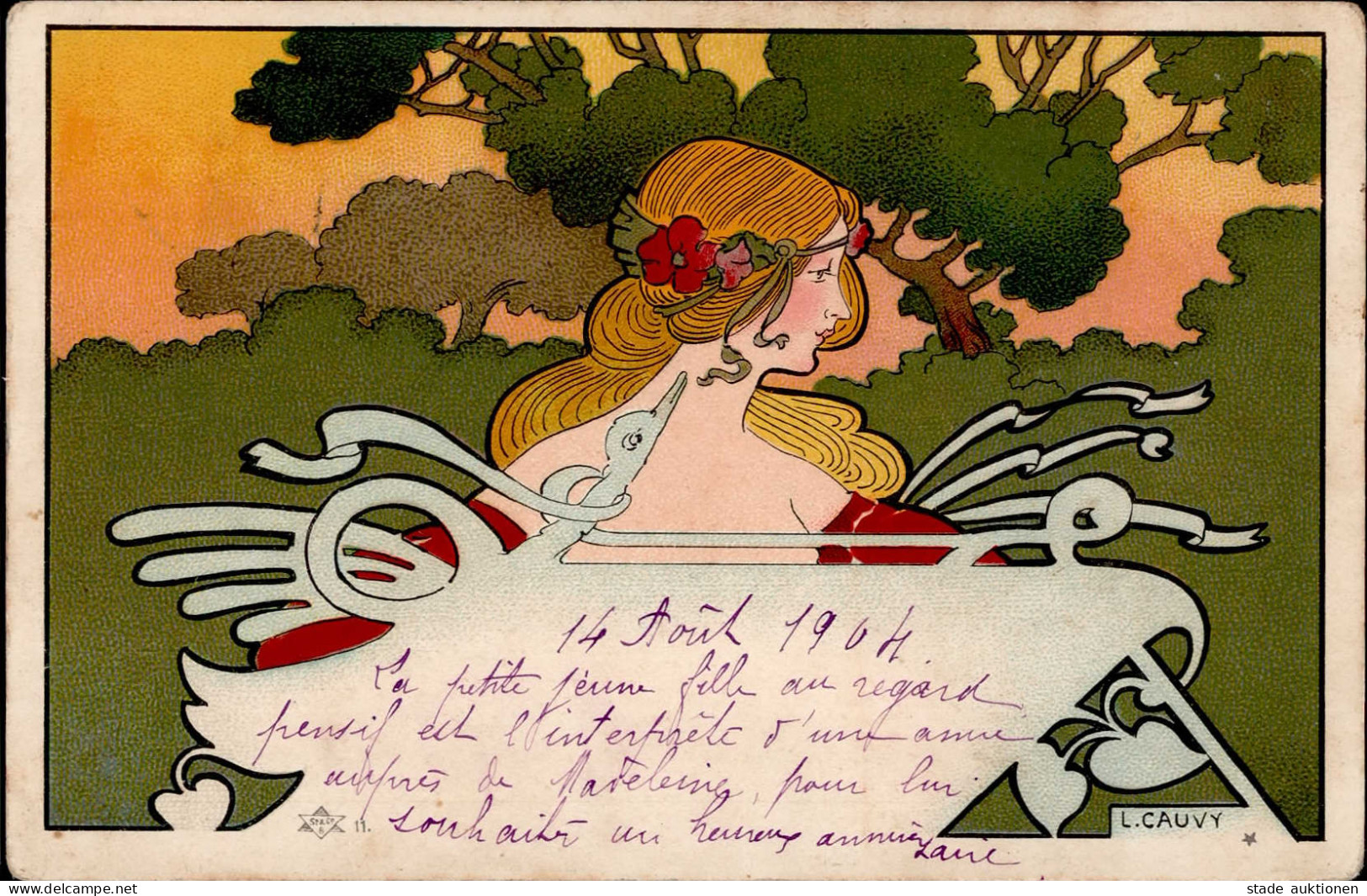 Jugendstil Sign. Cauvy, Leon I-II (Ecken Bestossen) Art Nouveau - Ohne Zuordnung