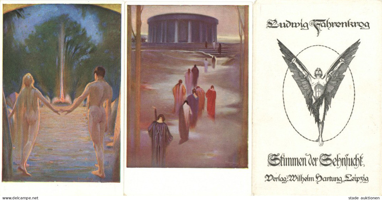 Fahrenkrog, Ludwig Serie Stimmen Der Sehnsucht Lot Mit 6 Künstlerkarten Plus Umschlag I-II - Unclassified